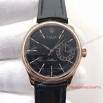 Swiss Copy Rolex Cellini Date Watch Rose Gold Black Dial 39mm